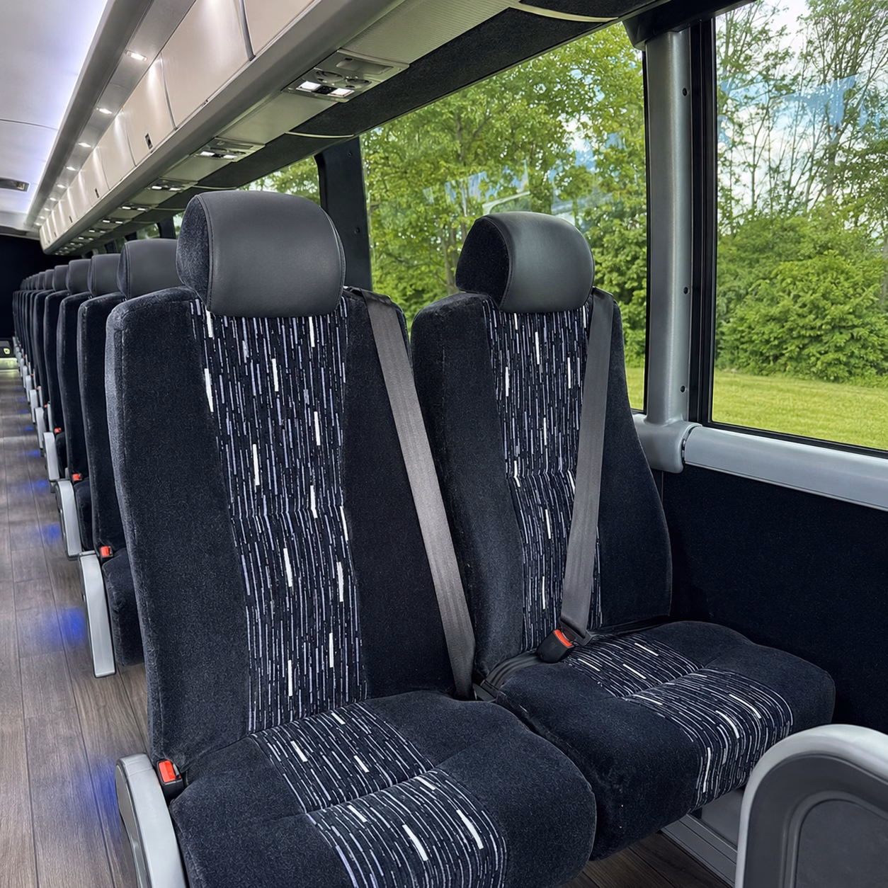 akron charter bus services interior